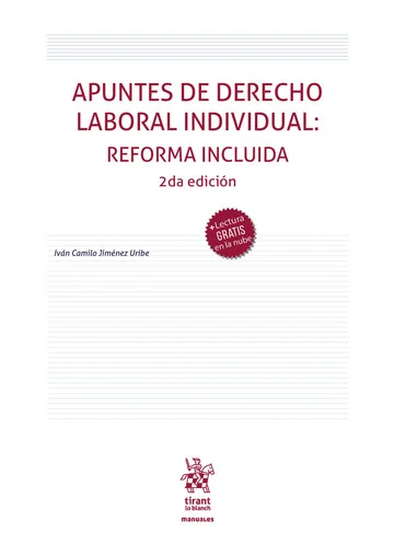 Libro Jimenez.Apuntes Derecho Laboral Individual: reforma incluida. 2ª Edición - Edición Oficial 2025 Tirant lo Blanch