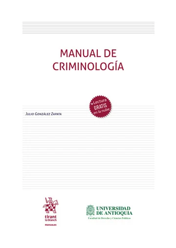 Libro Manual de Criminología - Edición Oficial 2023 Tirant lo Blanch